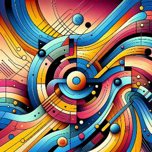 colorful abstract art poster with geometric shapes (40)